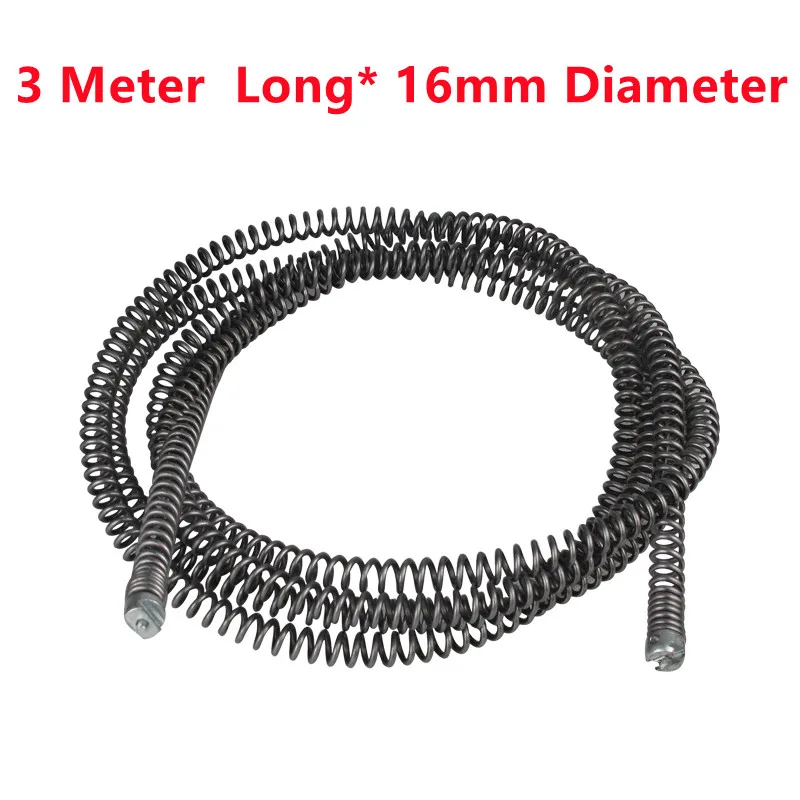 

3 Meter*16mm Dia Drain Dredging Spring Kitchen Toilet Sewer Blockage Tool Pipe Dredger Cleaning Clogs Dredge Extension Spring