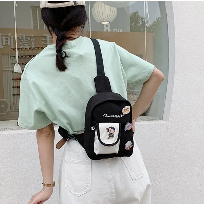 

Kawaii Ins Japanese Small Shoulder Bag New Korean Version Student Cartoon Bag Simple Nylon Girl Handbag