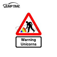 JumpTime 13 x 6.9cm For Warning Unicorn Poo Decal Windows Refrigerator Car Stickers Cartoon Motorcycle VAN Decoration