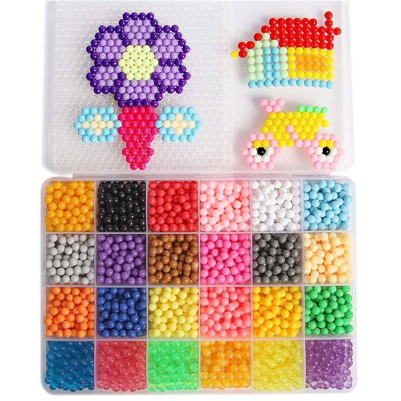 DIY water spray 6000pcs Picture book Refill Beads puzzle Crystal beads set ball games 3D handmade magic toys for children