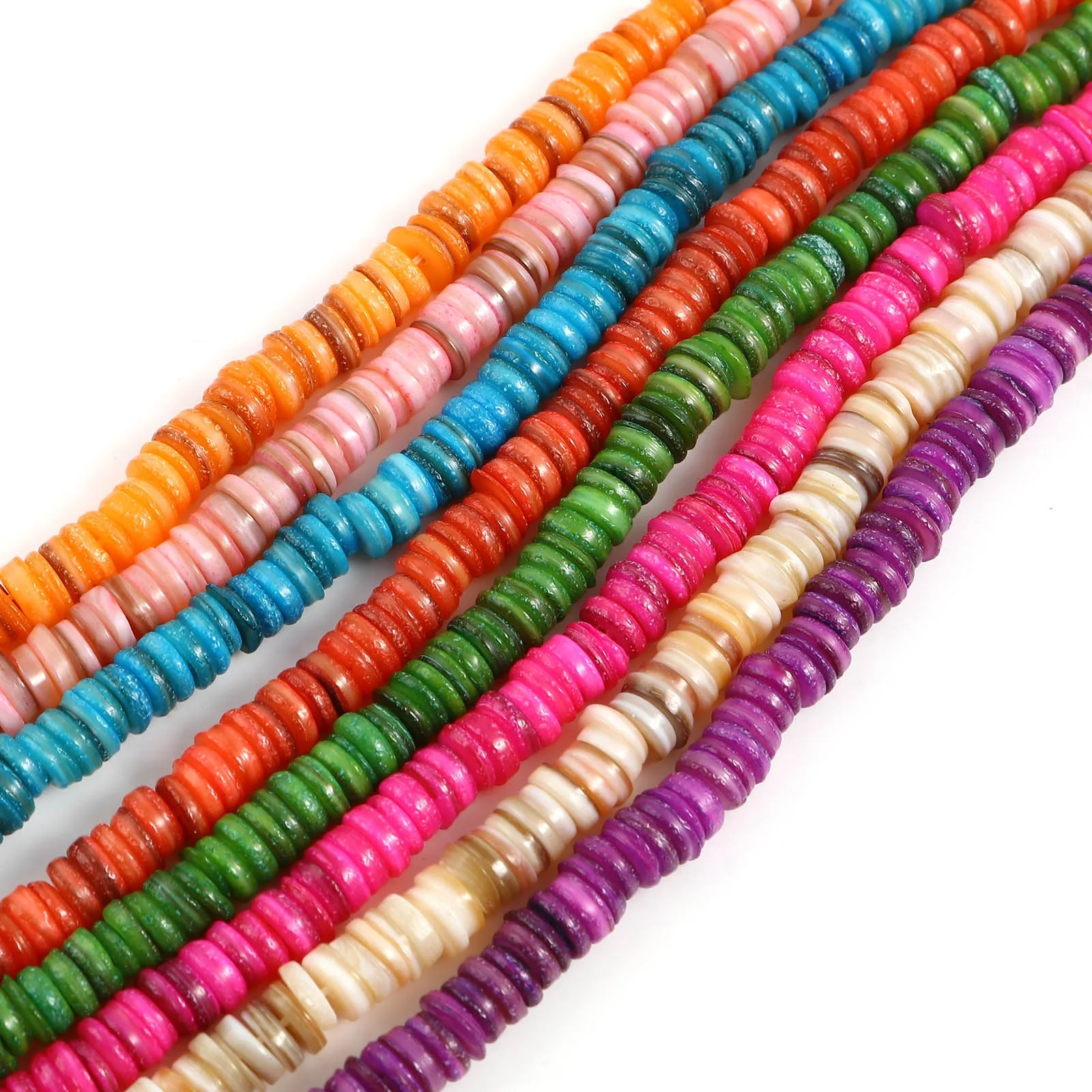 DoreenBeads 6mm Shell Loose Beads Round Multicolor Dyed Spacer Beads For DIY Making Jewelry,1Strand (Approx 195 PCs/Strand)