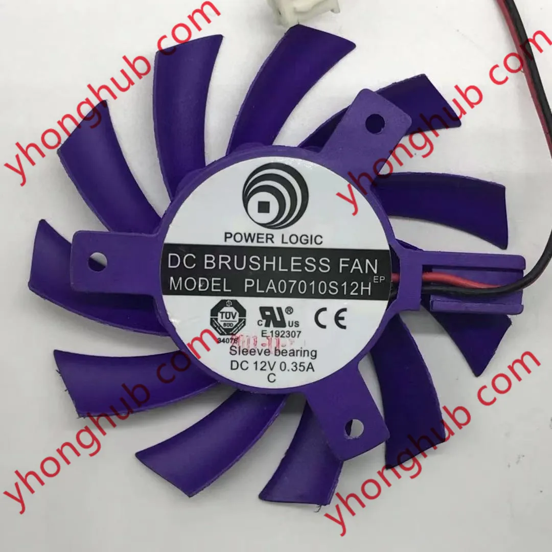 

Power Logic PLA07010S12H DC 12V 0.35A Dia. 65mm C.T.C 39mm 2-Wire Server Frameless Cooling Fan