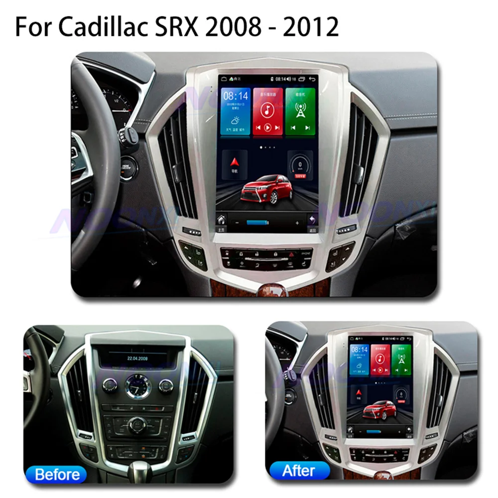 256G Android11 For Cadillac SRX 2008-2012 All In One Car Tesla Screen Audio Intelligent System Radio 2 Din Video Players Carplay