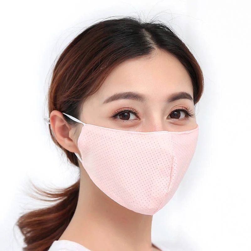 Sunscreen Thin Breathable Mask Summer Fashion Solid Color Elastic Cotton Dustproof Face Mask Black White Mouth Masks Mascarilla