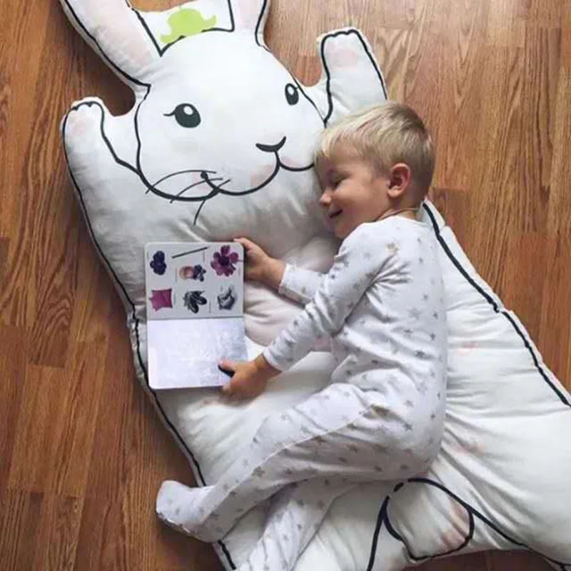 Animais dos desenhos animados coelho urso forma acolchoado tapetes de jogo do bebê rastejando tapete crianças cobertor almofada cama criança decoração do quarto estilo nórdico