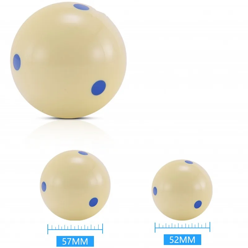 Professional Style Billiards Cue Ball with 6 Blue dots /52mm/ 57mm (optional)