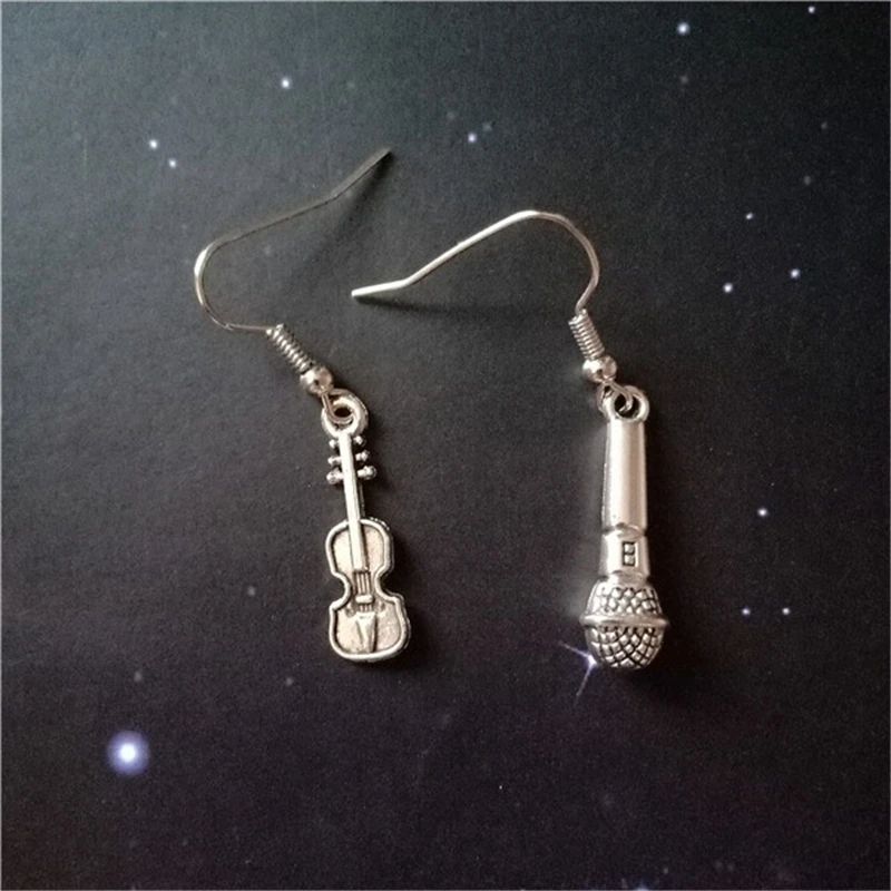 Violin Earrings Violin Pendant Violin Charm Microphone Earrings Violinist Earrings Singer Gift Music Teacher Earrings Gift