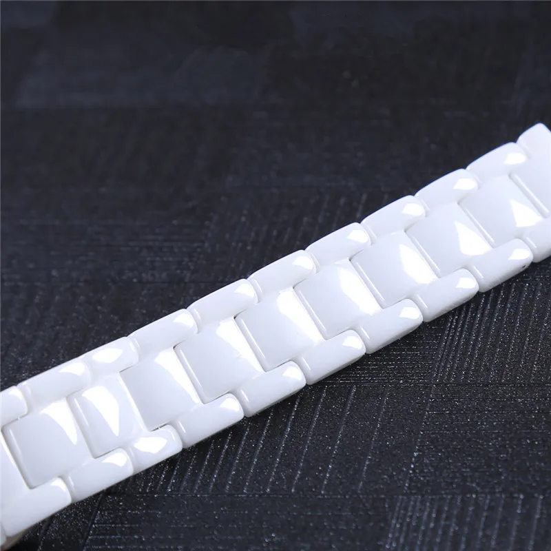 14mm Straight Port 7mm Notch Port watch bracelet white black strap wristwatches band water resistant 100% Ceramic