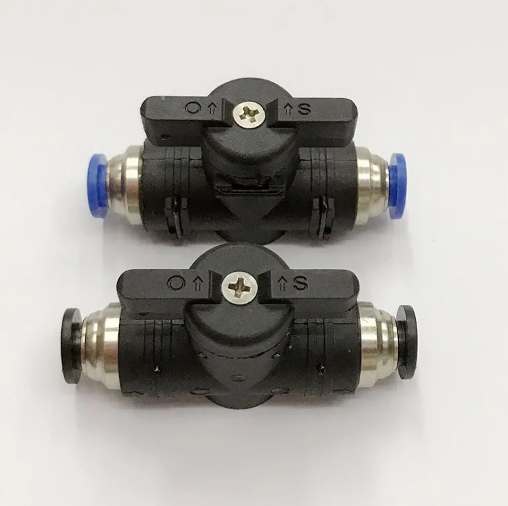 BUC-4mm/6mm/8mm/10mm/12mm Black pneumatic push in fitting type shut off ball valve