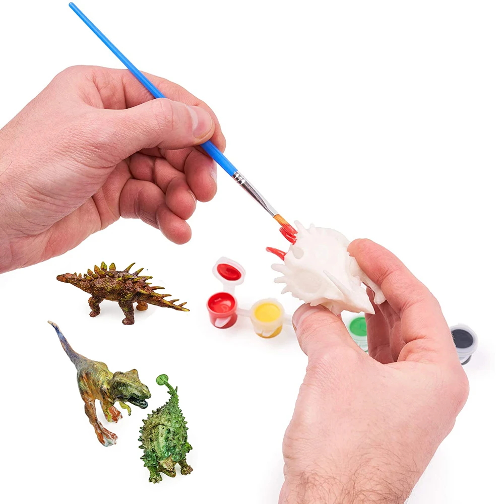 Freeship New DIY paint dinosaurs figures 6pc dino jungle animals with painting craft kits toys for children arts crafts DIY toys