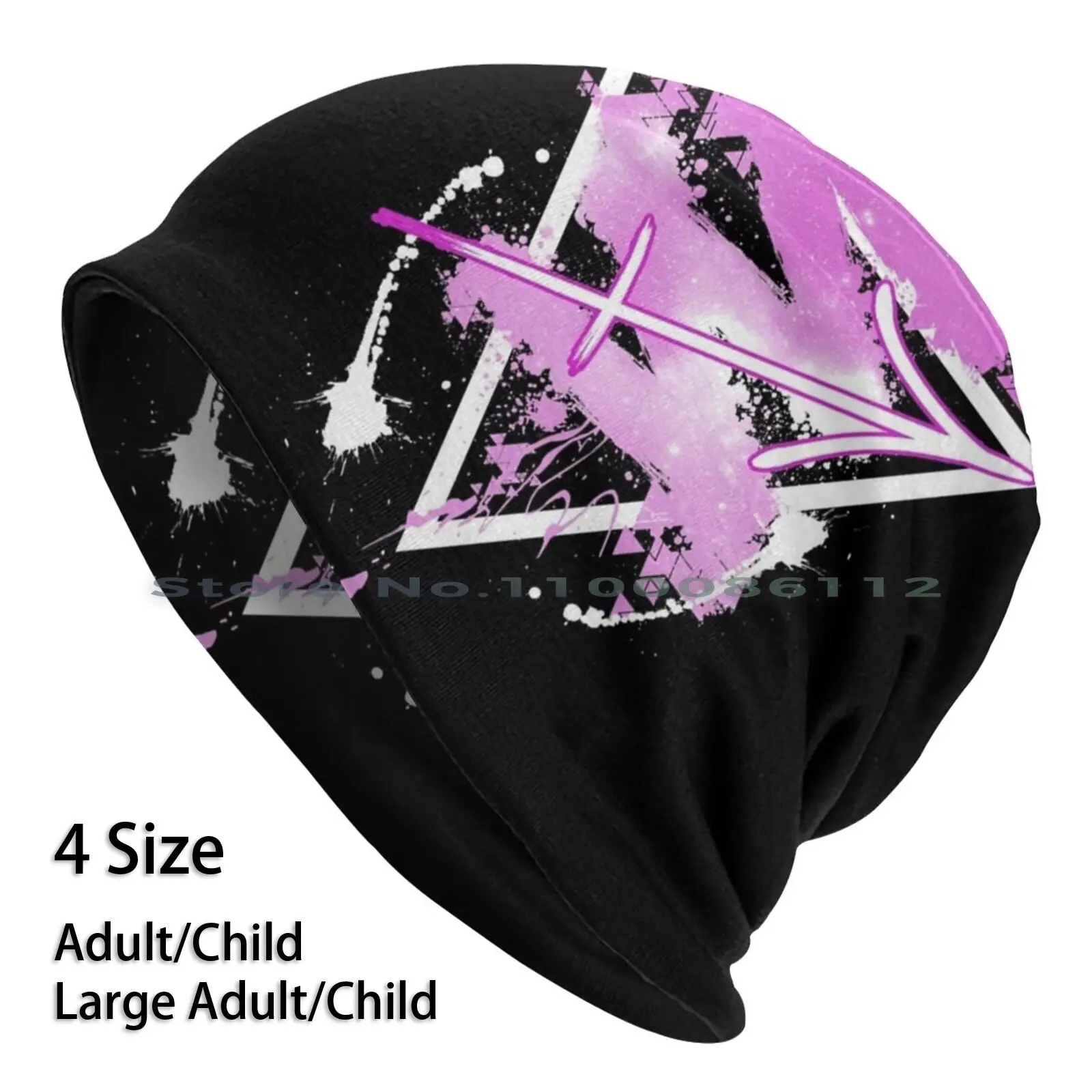 Sagittarius-Pink Sky Beanies Knit Hat Saggitarius Sagittarius Zodiac Symbol Logotype Emblem Sign Galaxy Idol Cosmos Stars Space