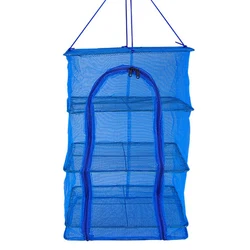 Drying Net 3 Layers Drying Net Fish Net Drying Rack Hanging Anti-fly Cage Vegetable Fruit Meat PE Dryer Net Household Fish Net