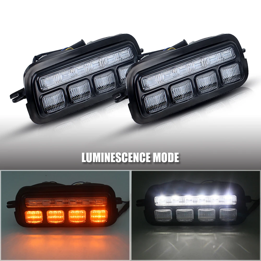 

Pair Car Styling Accessories LED Turn Signal Side Marker Lights for Lada Niva 4x4 1995 + with Running Turn Signal Light Lamp DRL