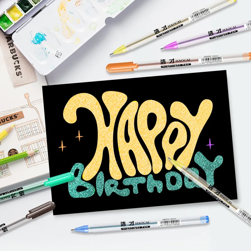 キラキラ蛍光ペンペイントマーカー、アーティストアート描画、グラフィティマークペン、オフィス学用品、学生文房具、ライティングツール、1個