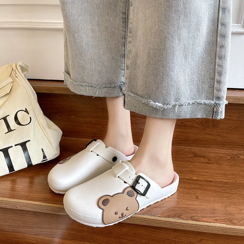 Women Sandals 2021 Casual Summer Beach Clogs Comfort Slides Slip on Hole Loafers Garden Shoes Women Cute Cartoon Garden Shoes