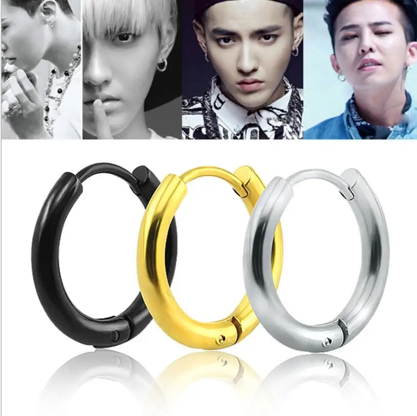 Multiple Small Round Ear Rings for Women Men Jewelry Stainless Steel Ear Clip Cuff Simple Fashion Black Hoops Earring 2023 image 2