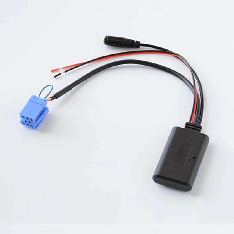 Biurlink Bluetooth Wireless AUX input Audio Cable Microphone Call Free Adapter ISO 8Pin for Smart Fortwo 450 Radio MP3 Auxiliary