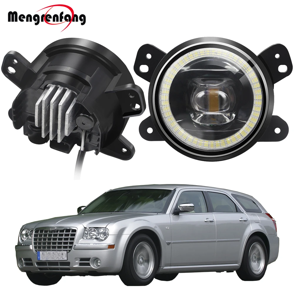 2 X Car Fog Light Assembly LED Angel Eye Fog Daytime Lamp DRL For Chrysler 300 2005-2010 (Only Fit Touring or Limited Models)