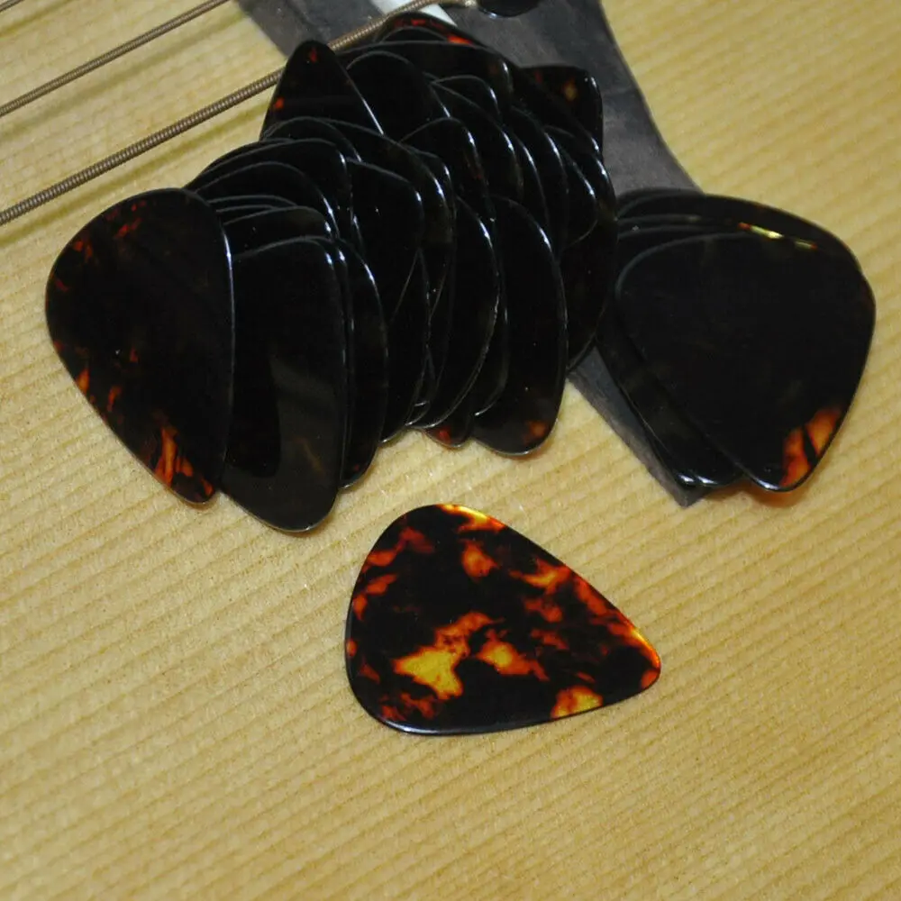 Lots of 100pcs 0.96mm Heavy Gauge Guitar Picks Plectrums Celluloid Tortoiseshell