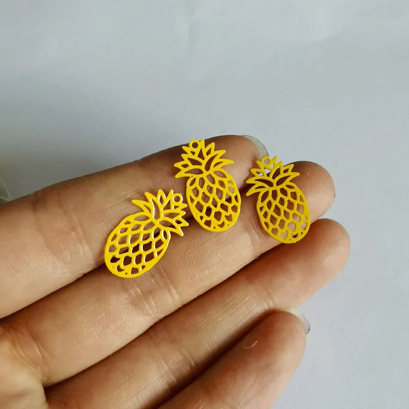 50 Stück AC7885 Bunte Frucht-Anhänger in Ananasform, Charms für Ohrringe, Verbindungsstücke, Verzierung, Schmuckzubehör – Detail 9