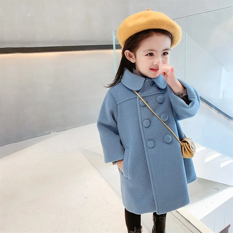 90-150 Cm Spring Autumn Winter Girls Thick Long Fashion Coat Baby Kids Children Jacket Outerwear Two Colors