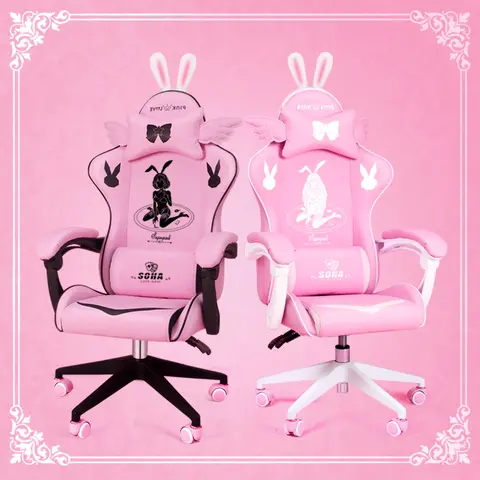 Gaming and Office Rotatable Chair pink love