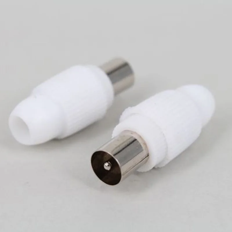 5 قطعة 75-5 لحام مجاني RF التلفزيون ذكر أنثى التوصيل 9.5 TV RF محطة هوائي موصل اللون الأبيض #2