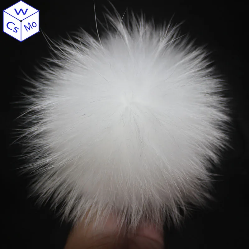 DIY 13cm Raccoon Fur Pompoms For Knitted Winter Beanie Hat 100% Real Fur Pompon Pom For Adults Children Blanket Baby Kids Caps