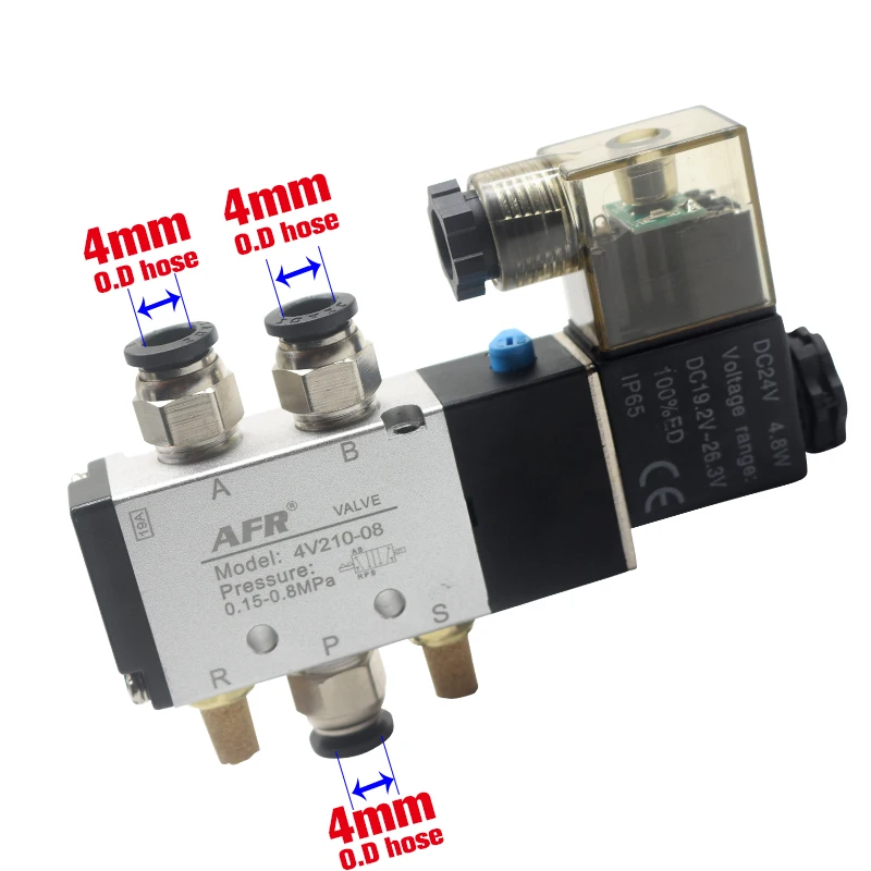 4V410-15 2 Position 5 Way 24V 110V 220V 5 2 Pneumatic valve 12V Air Solenoid Valve electric Air valve magnet valve