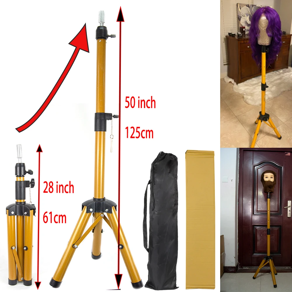 Adjustable Tripod Stand Holder Wig Stand Mannequin Head Tripod Hairdressing Training Head Holder Hair Wig Stand Trainning Tool