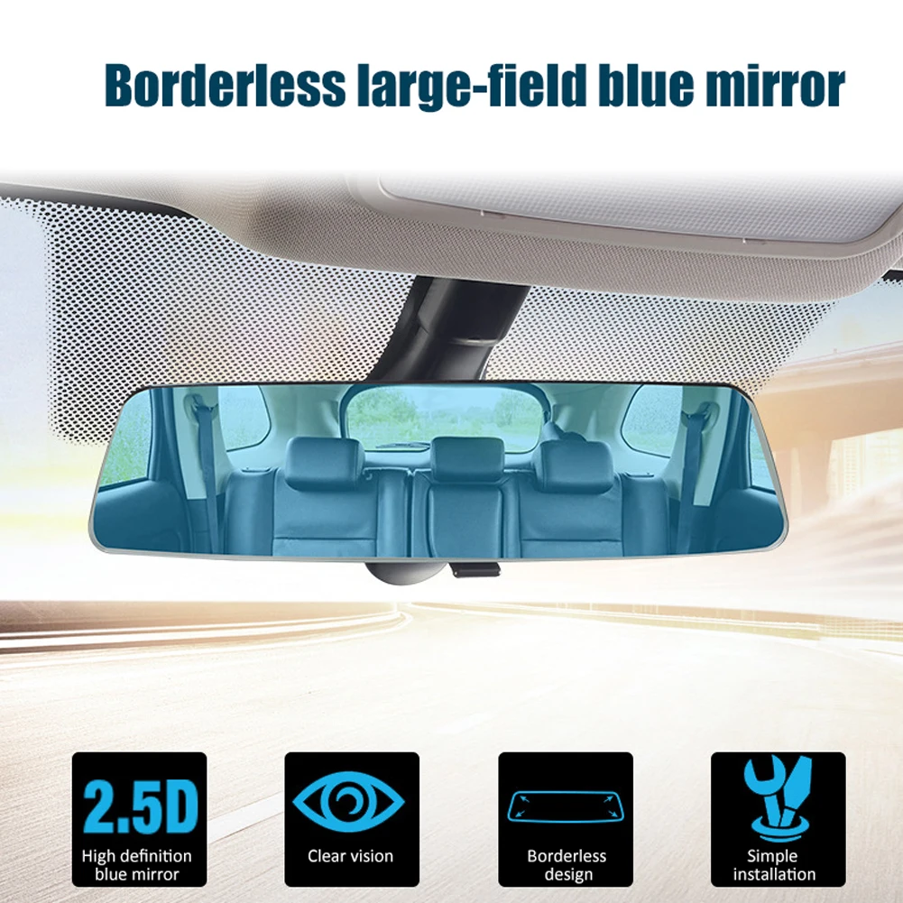 

3000R Interior rearview mirror borderless universal large field of view car interior rearview mirror anti glare blue mirror