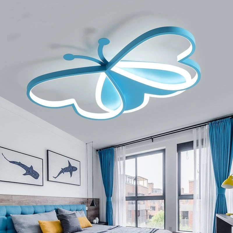 Imagem -02 - Criativo Borboleta Led Luzes de Teto Moderna Sala de Estar Quarto das Meninas Luminária Estudo Berçário Quarto de Criança