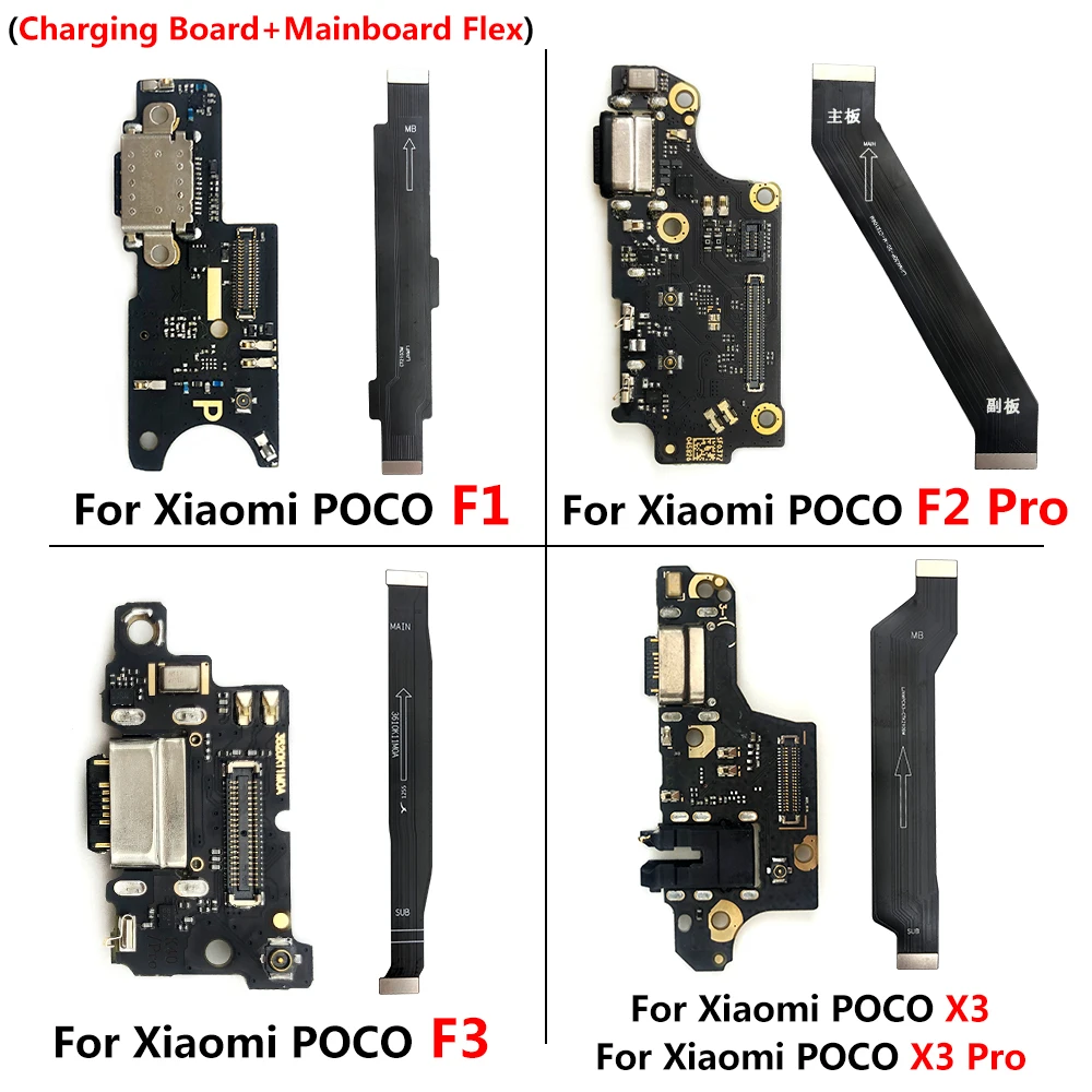 Nuovo per Xiaomi Poco F2 Pro F1 F3 X3 Pro USB Power Charging Board Connector Plug Port Dock con scheda madre cavo flessibile della scheda madre