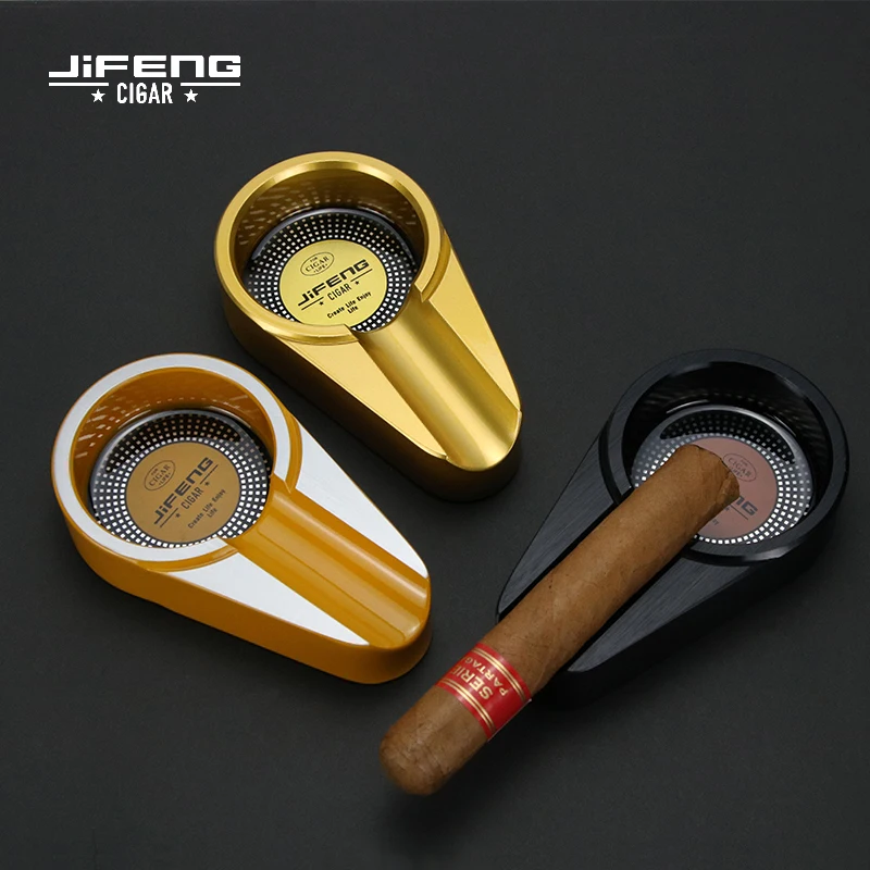 Metal Stainless Steel Cigar Ashtray Genuine Golden Quality Cigar Cylinder Creative Fashion Portable Single Cigar Extinguisher