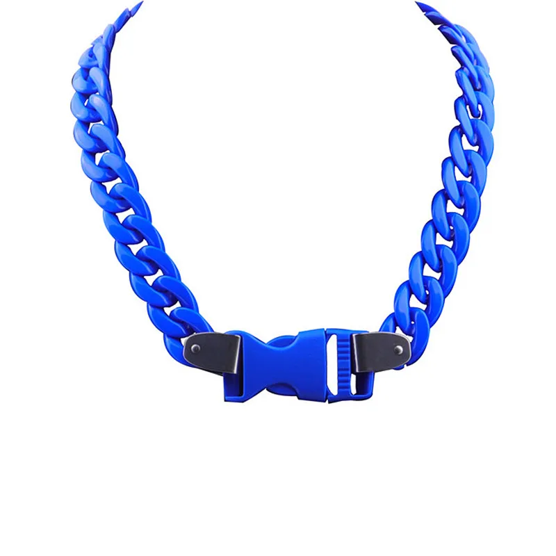 FishSheep Acrylic Chunky Cuban Chain Necklace for Men Women Statement Wide Curb Link Padlock Necklace 2024 Fashion Jewelry