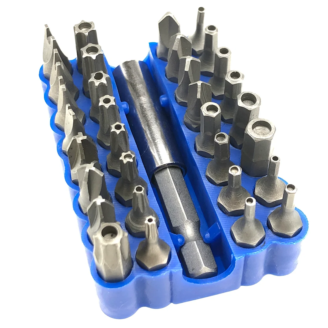 

33Pcs Torq Torx Hex Star Spanner Solid Screwdriver Kit Hand Tool Proof Bit Set with 1/4" 6.35mm Magnetic Holder