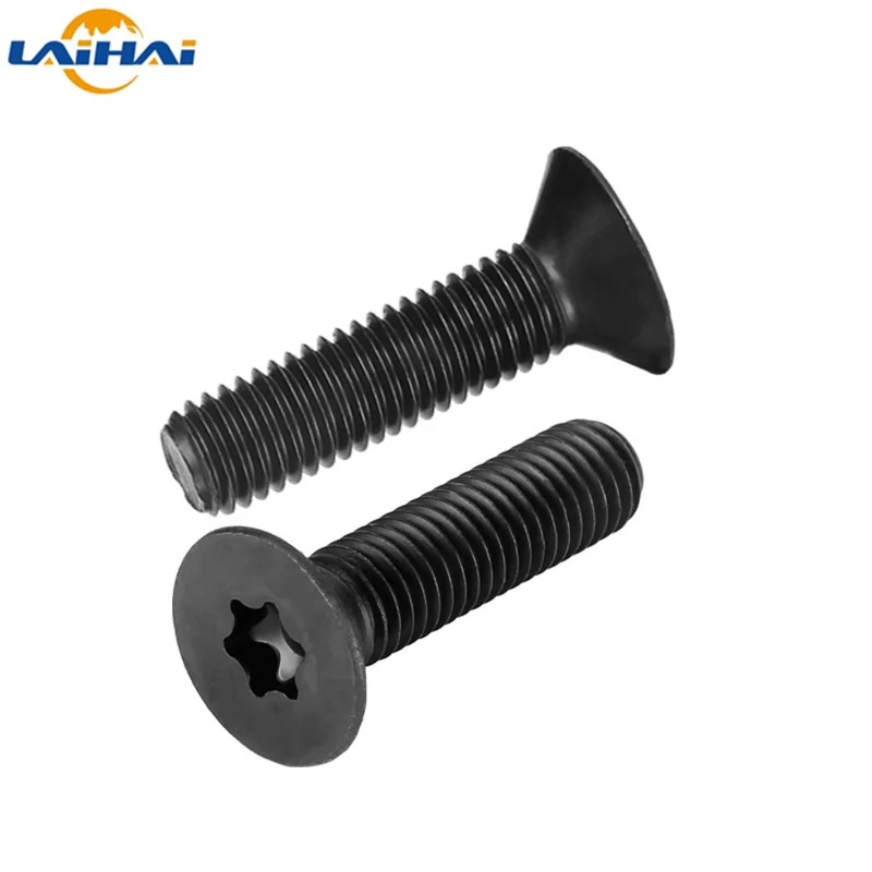 10/50 M2 M2.5 M3 M4 M5 M6 Black 304 Stainless Steel GB2673 Six-Lobe Torx Head Flat Countersunk Screw Six Lobe Bolt Machine screw