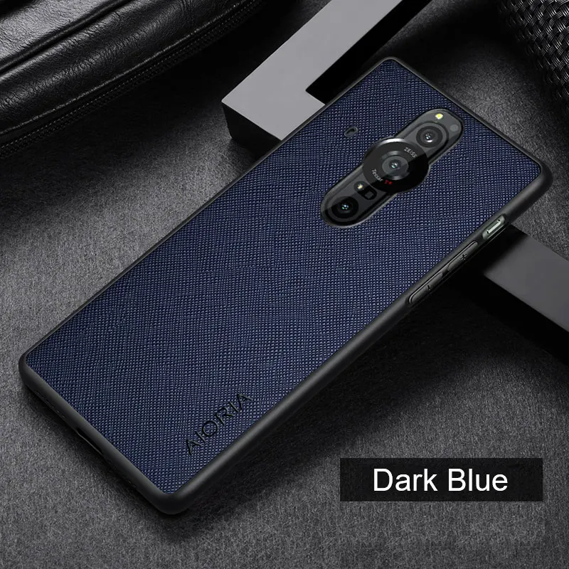 Custodia per telefono in pelle per Sony Xperia pro I pro-I funda con motivo incrociato, custodia di lusso per Xperia pro I