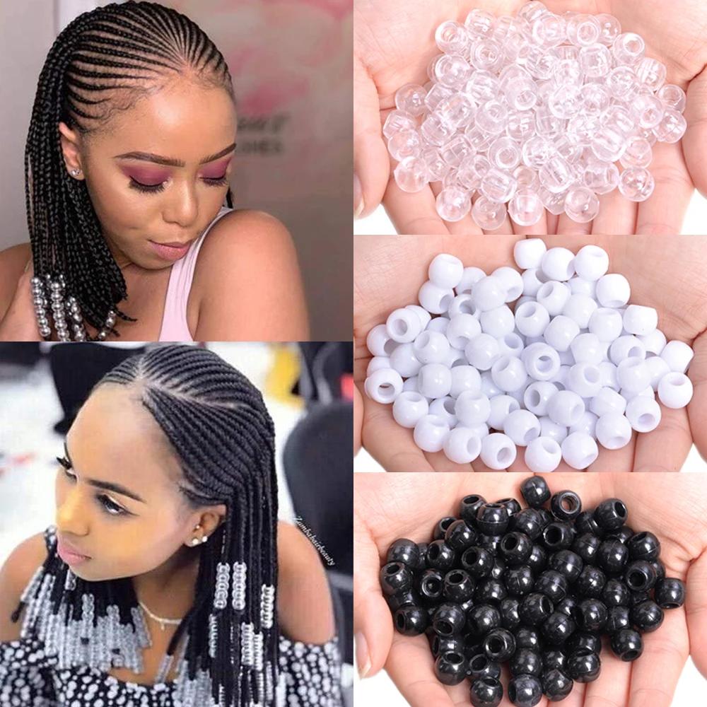 Hair Beads  For Braid Dreadlock Crochet Braids Acrylic Round Hair Braid Dread Dreadlock Beads Rings Tube For Kids Girls Women