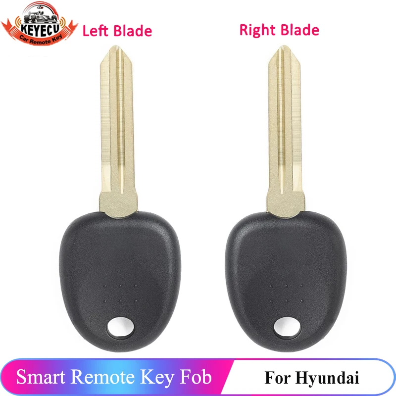 KEYECU ID46 Chip Transponder Key Blank Fob For Hyundai Coupe Tucson Elantra Accent Santa Fe i10 with Left / Right Blade