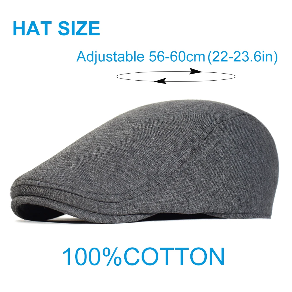 Cotton Newsboy Caps Men Women Hat Soft Casual Beret Solid Unisex Retro Hat Driver Flat Cap The waiter Cap