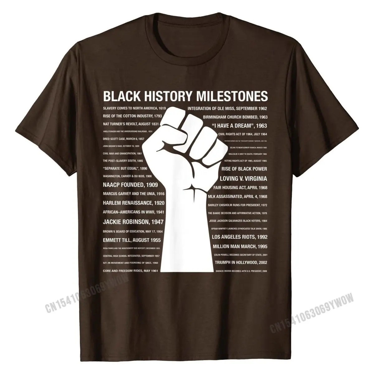 Black History Milestones Shirt Black History Month TShirt Cotton T Shirt for Men Customized Tops & Tees Popular Birthday