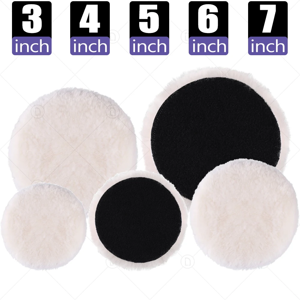 3/4 /5/6/7 Inch Car Polish Pad Disc Imitated Wool Soft Polishing Backing Buffing Pad Auto Body Waxing Buffer Polisher Care Tools