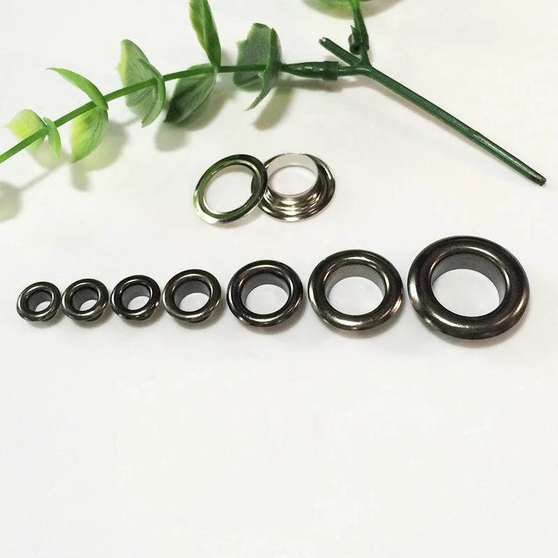 Wholesale 100 Sets 1.5mm-8mm Inner Size Plating Eyelets Rivets Metal Buttonholes Buckle Clothing Buttons Accessories