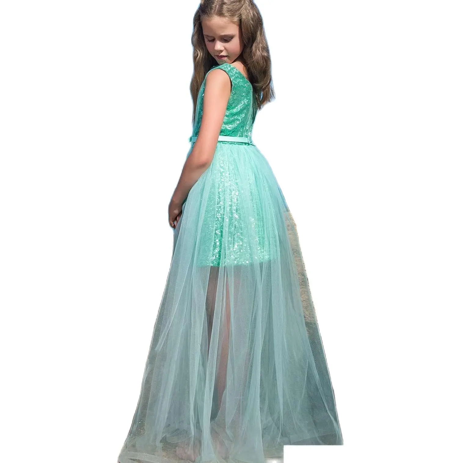 

Sequined Lovely Kids Beach Style Pageant Dress Party Dress for Girls Aged 3 4 5 6 7 8 9 10 Years