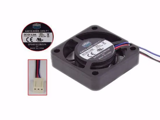 Cooler Master A4010-80BB-3AN-F1 DF0401012B2UN DC 12V 0.24A 40x40x10mm 3-Wire Server Cooling Fan