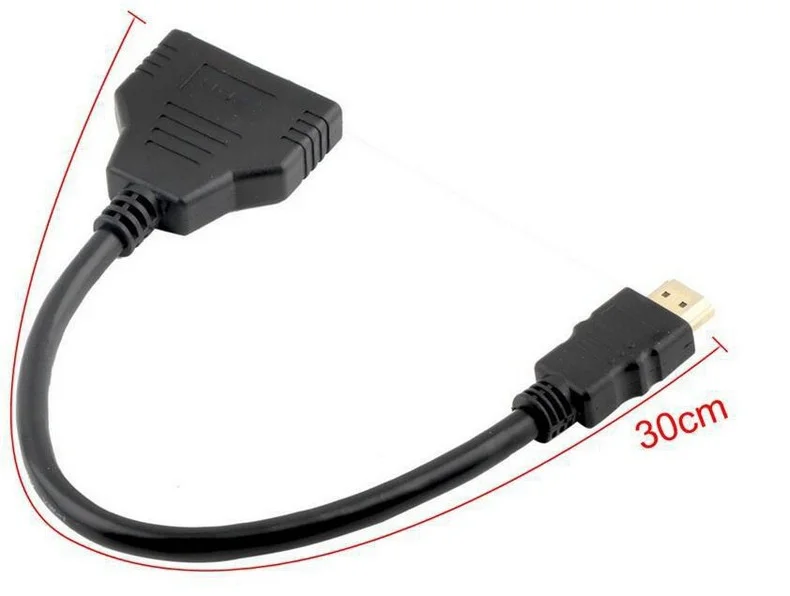 Uma entrada dois saída hdmi divisor compatível 1x2 duplo adaptador cabo hdmi divisor compatível