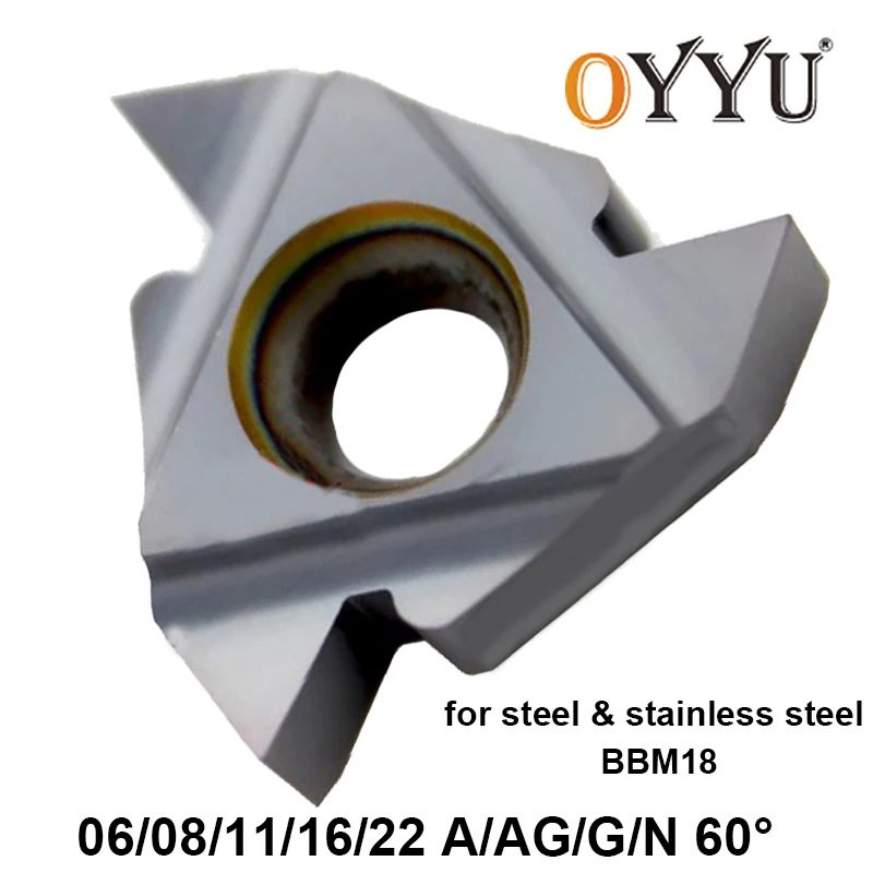 

OYYU 10pc 06IR 08IR 11IR 16IR 22IR A60 AG60 G60 N60 BBM18 Carbide Inserts Threading Lathe Cutter Turning Tools CNC Free Shipping