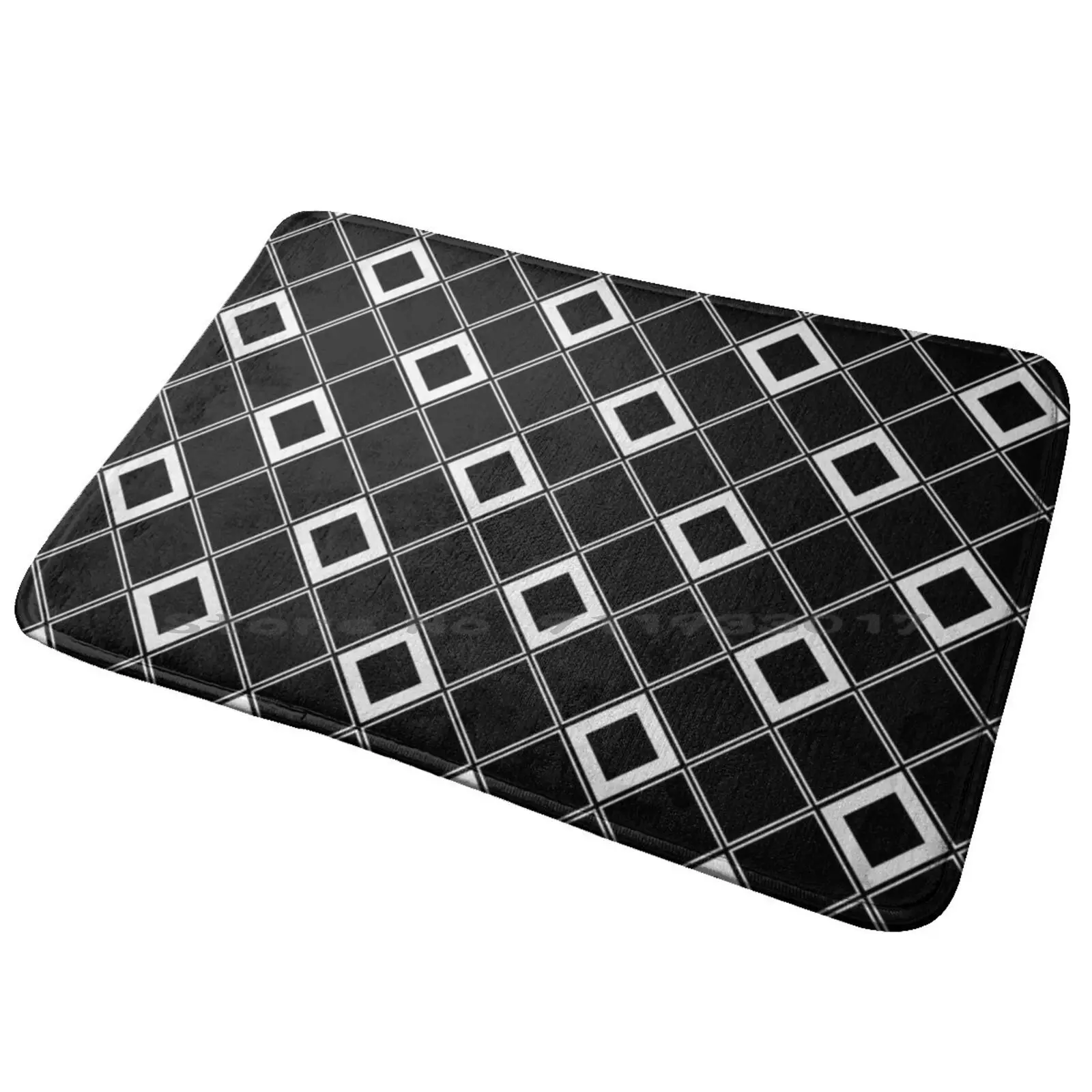 Checkered Pattern Entrance Door Mat Bath Mat Rug Optical Illusion Visual Illusion Physical Illusions Physiological Illusions