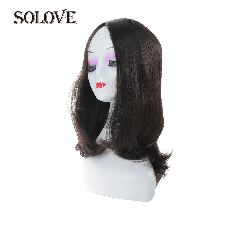 

SOLOVE Kosher Jewish Wig Silk Base Wig Silk Top Double Drawn With Baby Hair Unprocessed European Virgin Hair Wig